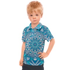 Mandala Blue Kids  Polo Tee