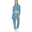 Mandala Blue Cropped Zip Up Lounge Set View1