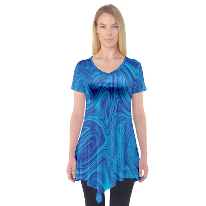 Abstract-pattern-art-desktop-shape Short Sleeve Tunic 