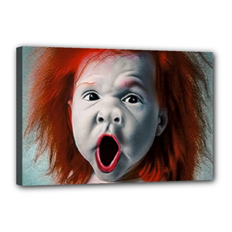 Son Of Clown Boy Illustration Portrait Canvas 18  X 12  (stretched) by dflcprintsclothing