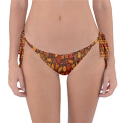 Pattern-orange,seamles,chrismast Reversible Bikini Bottom by nateshop