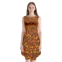 Pattern-orange,seamles,chrismast Sleeveless Chiffon Dress   by nateshop