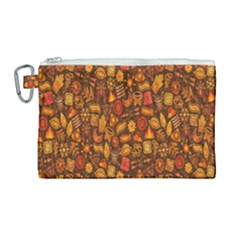 Pattern-orange,seamles,chrismast Canvas Cosmetic Bag (large) by nateshop