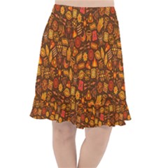 Pattern-orange,seamles,chrismast Fishtail Chiffon Skirt by nateshop