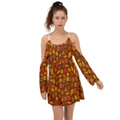 Pattern-orange,seamles,chrismast Kimono Sleeves Boho Dress by nateshop