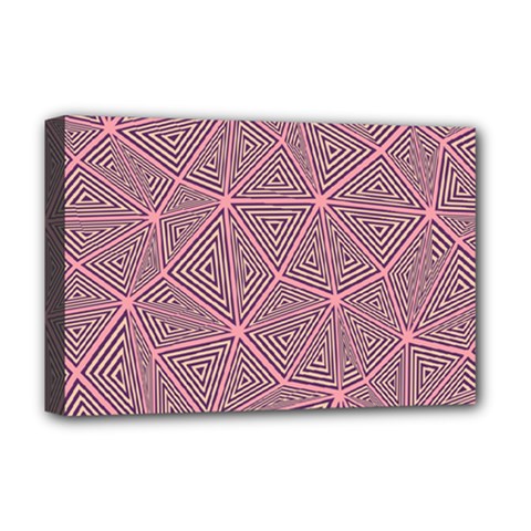 Triangle-line Pink Deluxe Canvas 18  X 12  (stretched) by nateshop