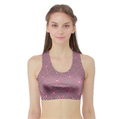 Triangle-line Pink Sports Bra With Border by nateshop