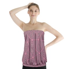 Triangle-line Pink Strapless Top by nateshop