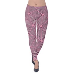 Triangle-line Pink Velvet Leggings by nateshop