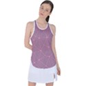 Triangle-line Pink Racer Back Mesh Tank Top View1