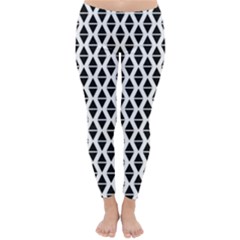 Triangle-black White Classic Winter Leggings