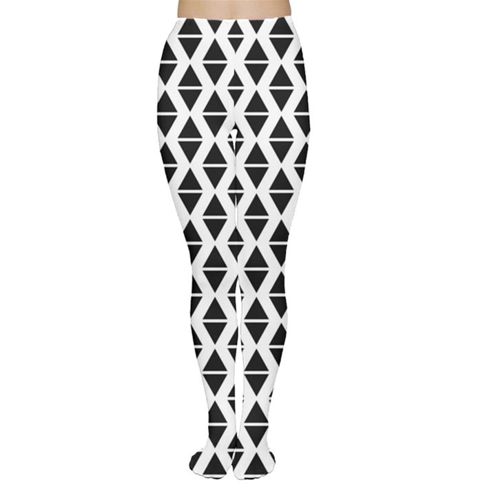 Triangle-black White Tights