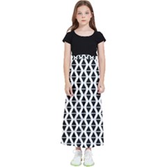 Triangle-black White Kids  Flared Maxi Skirt by nateshop