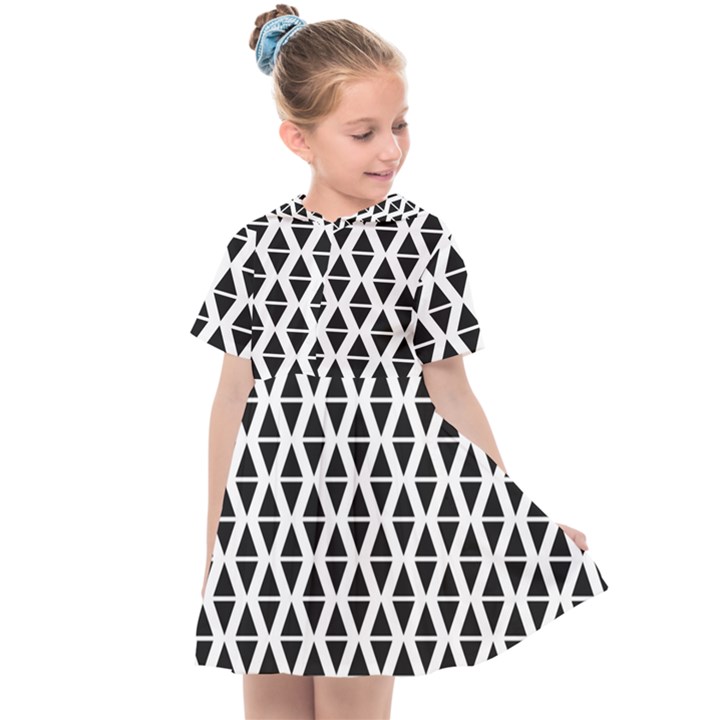 Triangle-black White Kids  Sailor Dress