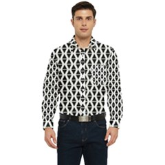 Triangle-black White Men s Long Sleeve Pocket Shirt  by nateshop