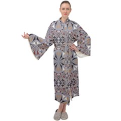 Triangle-design Maxi Velour Kimono by nateshop