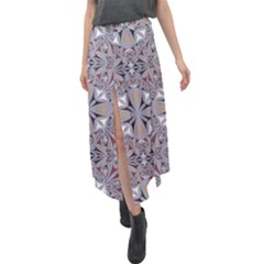 Triangle-design Velour Split Maxi Skirt