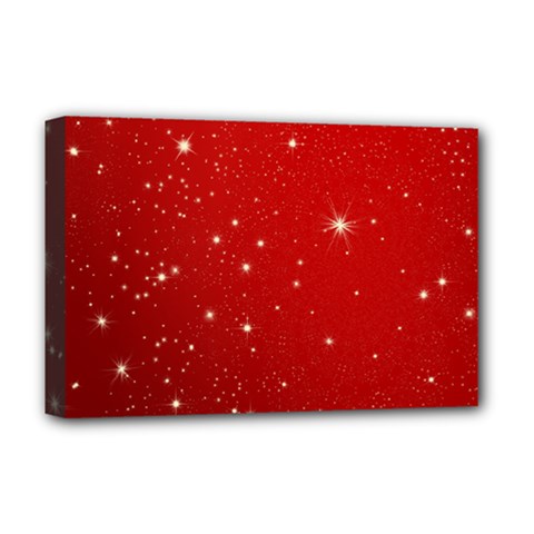 Stars-red Chrismast Deluxe Canvas 18  X 12  (stretched) by nateshop