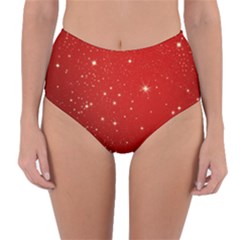 Stars-red Chrismast Reversible High-waist Bikini Bottoms by nateshop