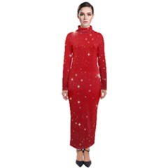 Stars-red Chrismast Turtleneck Maxi Dress by nateshop