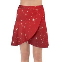 Stars-red Chrismast Wrap Front Skirt by nateshop