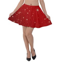 Stars-red Chrismast Velvet Skater Skirt