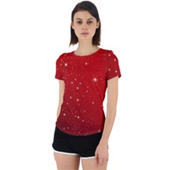 Stars-red Chrismast Back Cut Out Sport Tee by nateshop