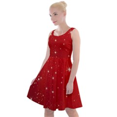 Stars-red Chrismast Knee Length Skater Dress by nateshop