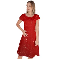 Stars-red Chrismast Classic Short Sleeve Dress by nateshop