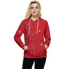 Stars-red Chrismast Women s Lightweight Drawstring Hoodie