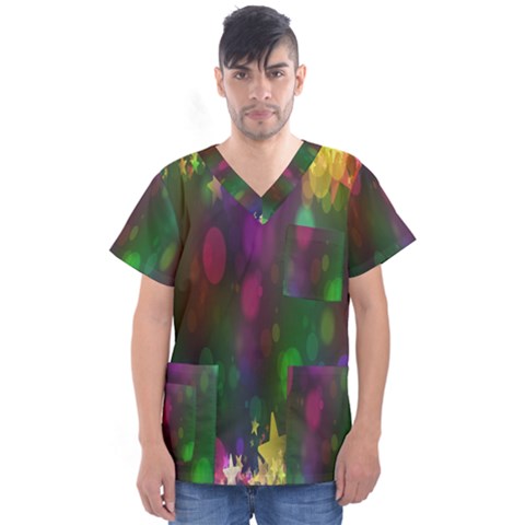 Stars Men s V-neck Scrub Top by nateshop