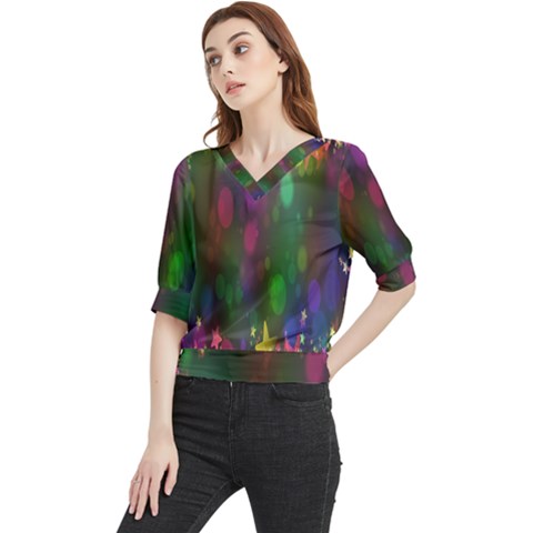 Stars Quarter Sleeve Blouse by nateshop