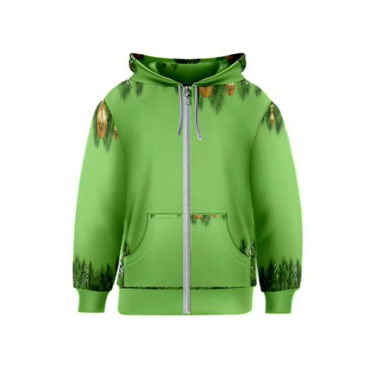 New-year-green Kids  Zipper Hoodie