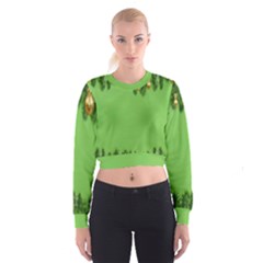 New-year-green Cropped Sweatshirt