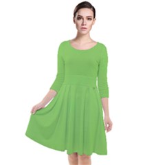 New-year-green Quarter Sleeve Waist Band Dress by nateshop