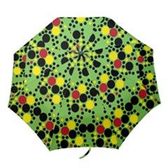 Pattern-polka Green Yelow Black Folding Umbrellas by nateshop