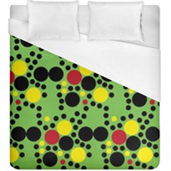 Pattern-polka Green Yelow Black Duvet Cover (king Size) by nateshop