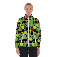 Pattern-polka Green Yelow Black Women s Bomber Jacket