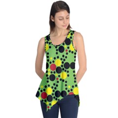 Pattern-polka Green Yelow Black Sleeveless Tunic by nateshop