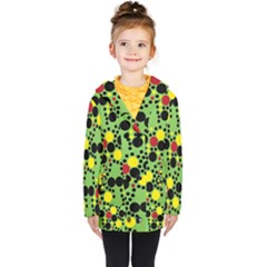 Pattern-polka Green Yelow Black Kids  Double Breasted Button Coat by nateshop