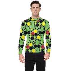 Pattern-polka Green Yelow Black Men s Long Sleeve Rash Guard