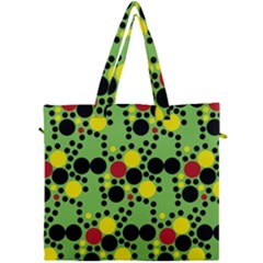 Pattern-polka Green Yelow Black Canvas Travel Bag by nateshop