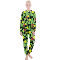 Pattern-polka Green Yelow Black Women s Lounge Set by nateshop