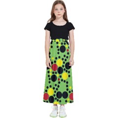 Pattern-polka Green Yelow Black Kids  Flared Maxi Skirt by nateshop