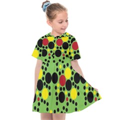 Pattern-polka Green Yelow Black Kids  Sailor Dress by nateshop