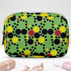 Pattern-polka Green Yelow Black Make Up Pouch (small) by nateshop