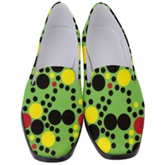 Pattern-polka Green Yelow Black Women s Classic Loafer Heels by nateshop