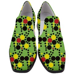 Pattern-polka Green Yelow Black Women Slip On Heel Loafers by nateshop