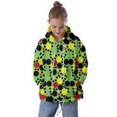 Pattern-polka Green Yelow Black Kids  Oversized Hoodie by nateshop