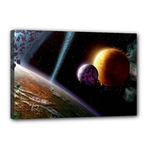 Planets In Space Canvas 18  X 12  (stretched) by Sapixe